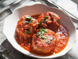 Italian Meatballs in Tomato Sauce served in a bowl