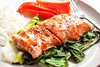 Steamed Ginger Salmon with Maple Sauce