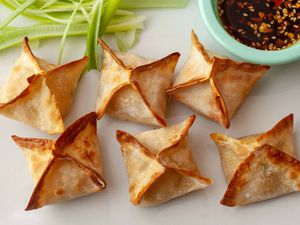 Cream cheese and crab wontons made in the air fryer