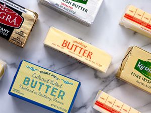 Butter varieties on marble counter