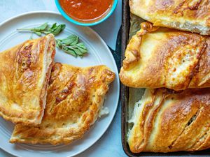 Easy Pepperoni Calzones on a plate