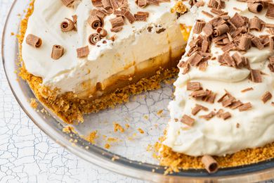 Banoffee Pie with a Slice Cut Out