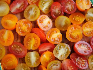 halved cherry tomatoes