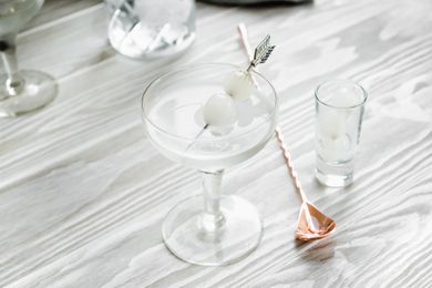Gibson Cocktail with Pickled Onion Garnish
