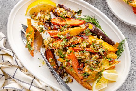 Honey Roasted Carrots with Dates and Hazelnuts