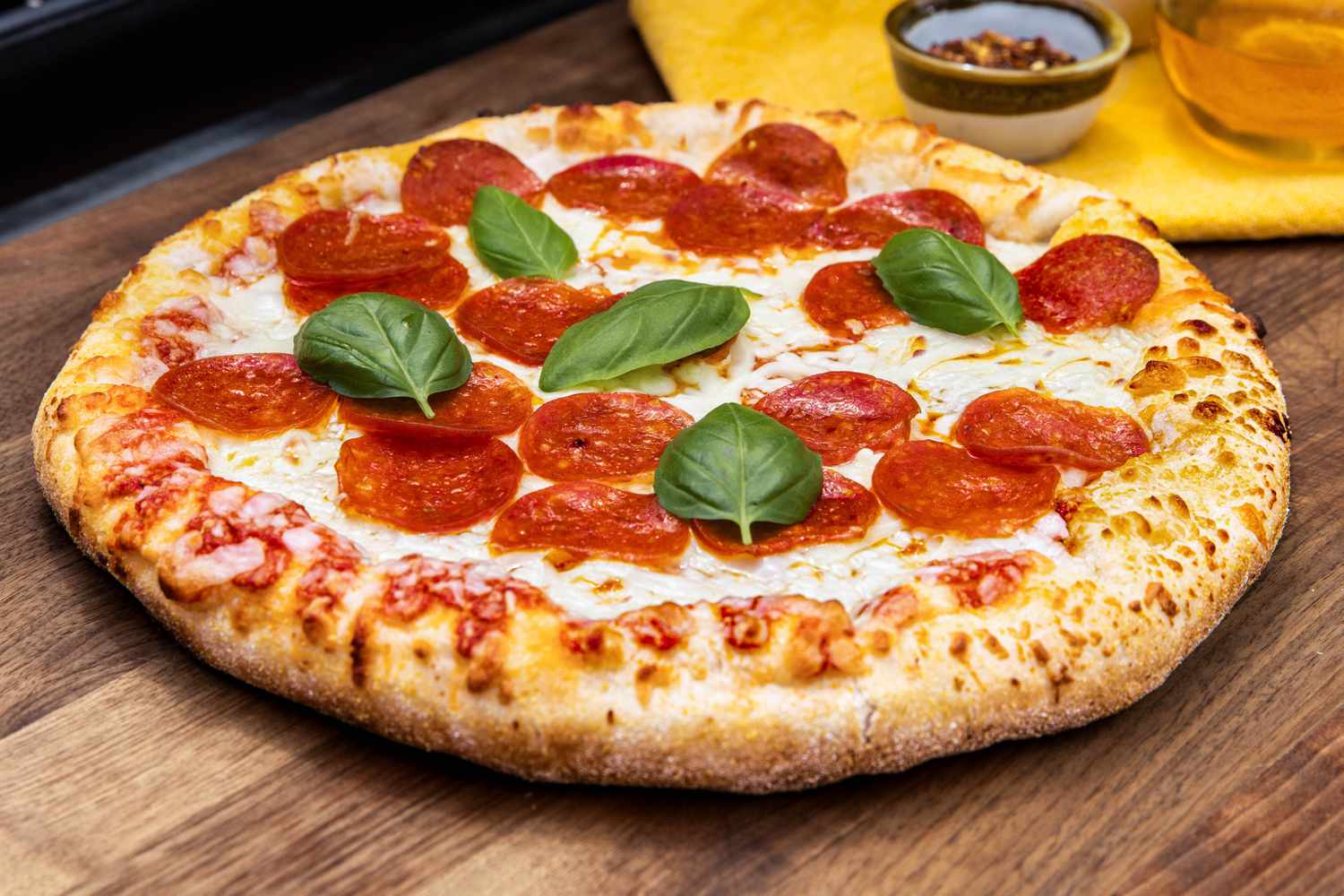 Pizza on cutting board