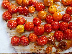 Roasted Tomatoes on a Tray