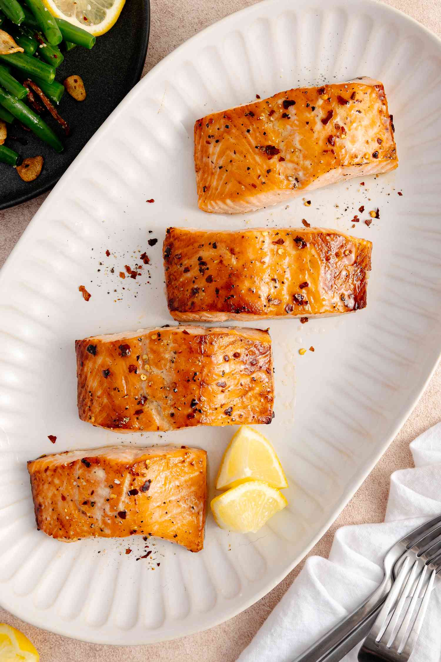 Platter of Salmon with Brown Sugar Glaze 