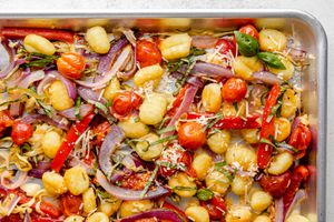 Sheet Pan Gnocchi With Zucchini, Tomatoes, and Bell Peppers