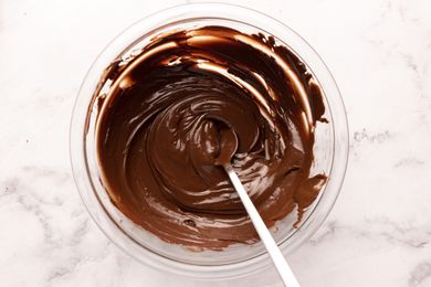 Bowl of Melted Chocolate for Candy Bar Dates