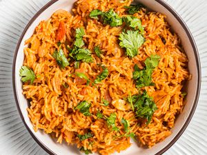 Tomato Rice with Coriander Leaves