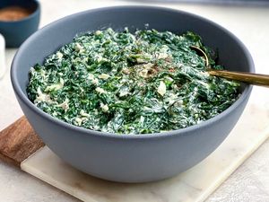 Vegan Creamed Spinach in a Bowl