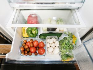 vegetables in crisper drawer